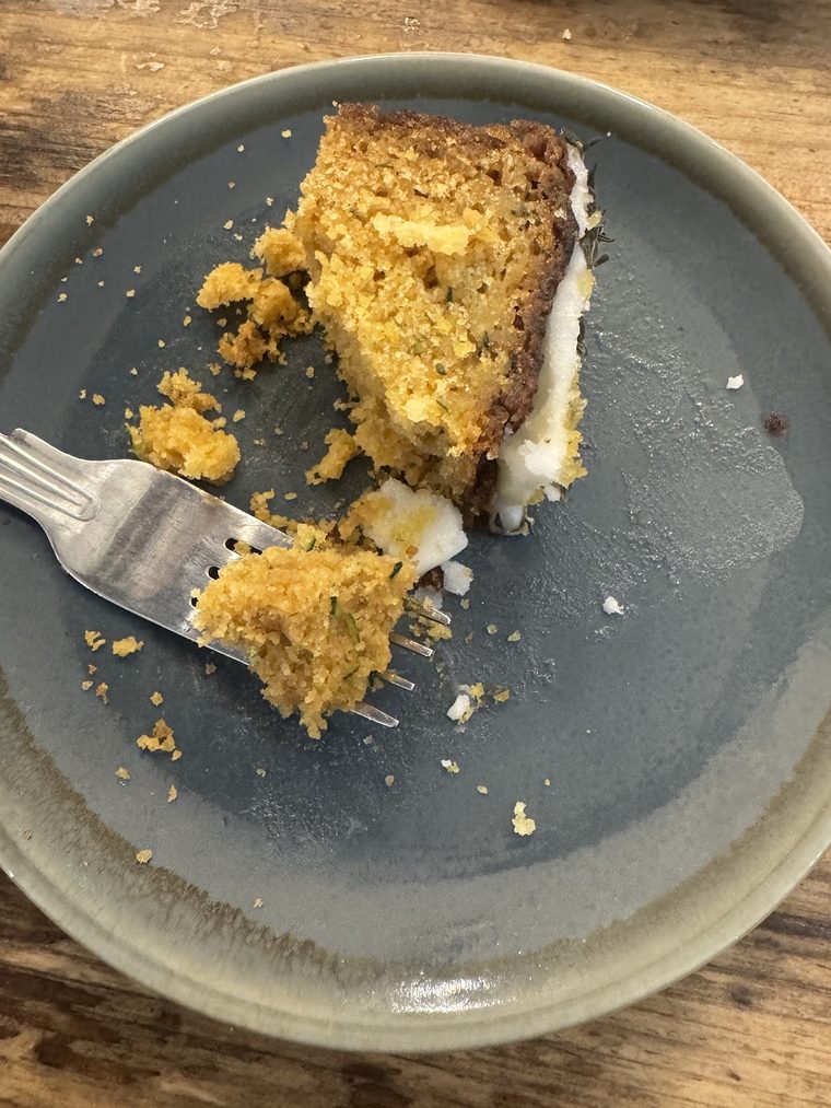 Carrot cake with cream cheese icing.